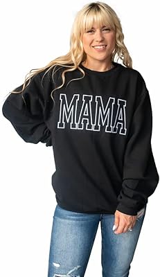 Sweatshirt without long-sleeved collar and round neck for women embroidered Mama de Lenox Jay Boutique graphics.. Browse endless categories on DIAYTAR Nigeria — your items delivered in just days.