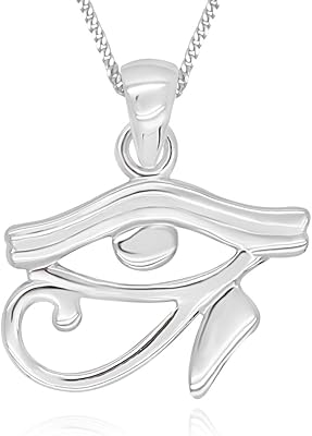 Narada necklace in Egyptian sterling silver with horus eye, 45.7 cm, without precious stones, without precious stones.. DIAYTAR Nigeria brings you closer to everything you need — fast delivery, low costs, and variety.