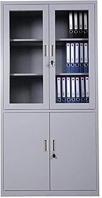 Glass and metal wardrobe with four -door - gray color - Width 90 x Depth 40 x Height 185 cm.. Shop with confidence on DIAYTAR Nigeria — quality products and timely delivery.