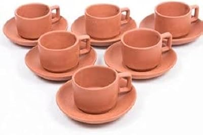 Cup and saucers / cups and saucers in clay / batch of 6 / clay teapot.. Shop millions of products across categories on DIAYTAR Nigeria — delivered right to your door.