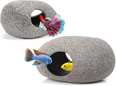 Stacked aquarium decoration, rocky caves, Betta fish hiding place, aquarium accessories, shrimp cichlids skin, egg farm skin, 2 pieces.. DIAYTAR NIGERIA: Where every shopping need is met with affordable prices and timely delivery.