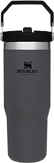 Ice Flo cup in stainless steel stanley water bottle isolated under carbon vacuum.. DIAYTAR NIGERIA stands as your affordable shopping ally with nationwide delivery in just 5-8 days.