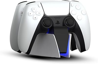 PS5 charging station | PS5 controller charger for PlayStation 5 DualSense joystick | USB Type C PS5 charger support with LED indicator.. DIAYTAR NIGERIA connects desires with reality through affordable prices and reliable delivery service.