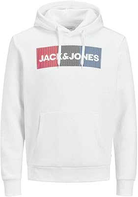 Hooded sweatshirt with JCORP Jack & Jones for Men logo, Noos, white, xxl hooded sweatshirt.. Transform your online shopping experience with DIAYTAR NIGERIA's affordable and diverse marketplace.