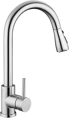 Kitchen sink tap, stainless steel kitchen tap with extractable sprayer, brushed nickel, modern design, high arc, unique hole extractable for bar, laundry room, motorhome.. Shop with intention at DIAYTAR NIGERIA, offering thousands of products delivered nationwide in days.