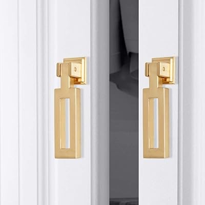 6 pieces of gold color handles in bronze alloy, handles of kitchen furniture drawer (6 rooms, narrow square shape).. Shop with confidence at DIAYTAR NIGERIA, enjoying competitive prices and delivery within 8 days.
