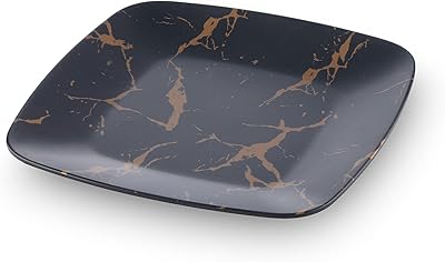 Square plate in melamine Servwell 10 inch, black with golden notches, 25.2 x 2.5 cm, W5006-10.. Experience retail therapy without the financial stress at DIAYTAR NIGERIA's affordable e-commerce platform.