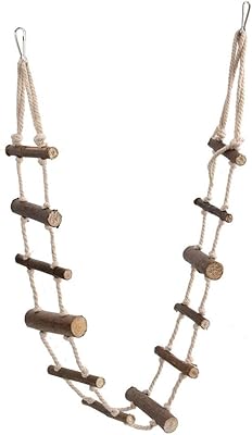 Pet of pet rope, flexible wooden hanging bridge adjustable 100 cm, climbing scale for non -toxic pets for Hamster parrots.. DIAYTAR NIGERIA brings the market to your screen with thousands of affordable products delivered to your door.