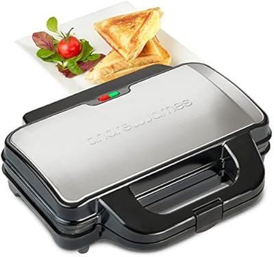 Electric grill Andrew James to grill grilled sandwiches - 4 triangular slices with cool touch handle and non -stick plates to cook thick grilled cheeses 900W.. Shop from our extensive catalog at DIAYTAR NIGERIA and enjoy doorstep delivery in just 5-8 days.