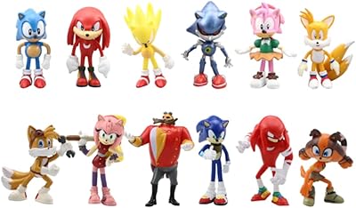 12 PIECES SONIC The Hedge Action Cake Toys Supply Decoration of Birthday Cake for Kids Mini Toys.. DIAYTAR NIGERIA: Creating access to affordable products for every Nigerian with our swift delivery service.