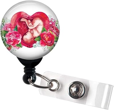 Retractable badge spool - Watercolor Fetus Uterus - Badge/Ob/Work Package and Childbirth/L&D/Ob nurse/W with.. Shop with ease at DIAYTAR NIGERIA, Nigeria's premier e-commerce platform offering budget-friendly shipping.