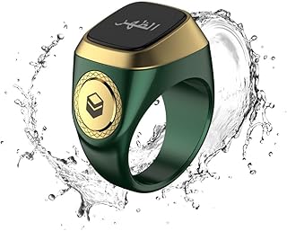 Intelligent ring for Tasbeeh and Dhikr Lite, for Islamic prayer, recall of the time of prayer, Tasbeeh counter with OLED screen, smart ring, waterproof - green 20 mm.. Experience shopping satisfaction with DIAYTAR NIGERIA's vast selection and budget-friendly delivery options.
