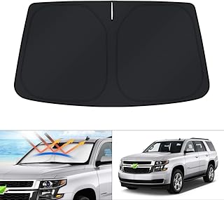Foldable sun visor for Chevrolet Tahoe SUV 2015-2020 which blocks ultraviolet rays and keep your car in the fridge.. DIAYTAR NIGERIA: Your affordable shopping destination with thousands of products delivered in days.