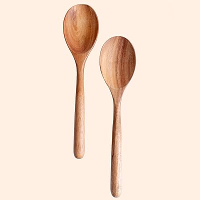Wooden kitchen spoon, chiang simu wooden service spoon, long spoon with 14 "handle (acacia spoon - 2 pieces).. Shop across categories at DIAYTAR NIGERIA with the confidence of affordable prices and delivery within 8 days.