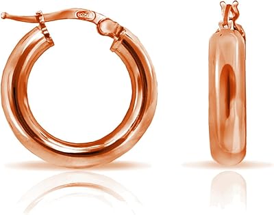 Highly polished 4 mm Sterling Creole earrings, Sizes 15 mm to 25 mm | silver sterling yellowed gold and pink gold, metal, aa.. Elevate your shopping experience with DIAYTAR NIGERIA's vast catalog and budget-friendly options.