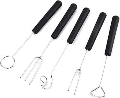Elecdon fork to soak the chocolate in stainless steel fork to Kebab perfect for the fondue with fruit, nuts, cakes and desserts, DIY 5 -room DIY (black + silver) tools (black + silver).. Discover endless shopping possibilities at DIAYTAR NIGERIA, with budget-friendly prices and reliable delivery.