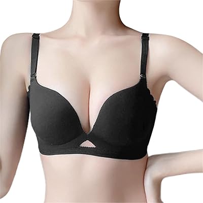 Wireless Wireless Push-Up bra, Large side wing, sexy bra with deep V-shaped neckline.. DIAYTAR NIGERIA: Your trusted e-commerce partner with extensive product choices and affordable delivery.