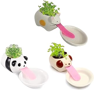 Package of 3 pots of automatic watering flowers in the shape of a horse, nice pot of plants, animal tongue, ceramic planters, interior and exterior, desk decoration, house, garden gifts.. Affordable choices, delivered fast — that's the DIAYTAR Nigeria promise.