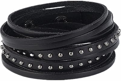 Braided leather bracelet punk rock leather style adjustable for men and women, black, one size.. DIAYTAR NIGERIA: Where quality meets affordability, with thousands of products delivered in less than 8 days.