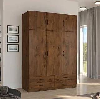 Stefania wood isolated cabinet with 3 MDF doors, with a simple and elegant design and a large storage space for the essentials of your room (brown).. DIAYTAR NIGERIA redefines convenience with our vast product selection and swift nationwide delivery.