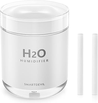 Mini portable humidifier smart devil 500 ml, USB personal office humidifier for bedroom, plants, desk, travel with night light, automatic stop, ultra silent, white.. Experience the convenience of one-stop shopping with DIAYTAR NIGERIA's diverse and affordable marketplace.