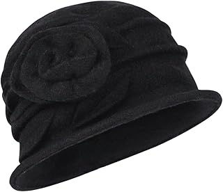 Hat wool for women from the 1920s, celebration floral hat, Fedora church in wool with floral accent.. DIAYTAR NIGERIA delivers more than purchases - we deliver affordable shopping solutions within the week.