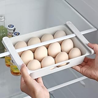 Mecacoz Unique Egg Carrier For fridge, 12 stackable fridge holder for refrigerator, transparent plastic container, sliding drawer organizer, space-saving box with handle.. DIAYTAR NIGERIA makes quality accessible with our extensive catalog and competitive delivery rates.
