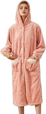 Hot night shirt and relaxed hooded for women, sweet and comfortable plush, long winter mode and 2020 velvet, new evening jacket with buttons, pink, xxl.. DIAYTAR NIGERIA: Where shopping meets satisfaction with affordable prices and prompt delivery services.