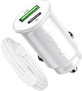 HOAVY 48W HOAVY car charger compatible for iPhones and Android phones with two PD C ports and a normal USB port - HCC4800PD (white) model [fast charging cable included].. Everyday deals, every category — only on DIAYTAR Nigeria.