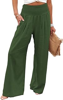 Palazzo pants high cotton and linen for women, long lounge pants with wide legs with pocket.. DIAYTAR NIGERIA: Your trusted partner for affordable online shopping with reliable delivery timeframes.