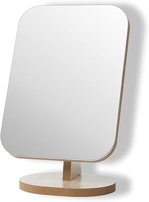 Make -up mirror for desk with wooden support, single portable portable table mirror at 90 ° for makeup, interior decoration, gift - small.. Your complete e-commerce solution, DIAYTAR NIGERIA offers variety and value with nationwide shipping.