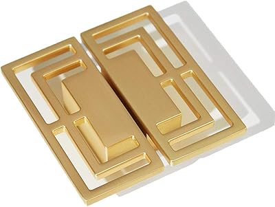 6 Polished gold drawer buttons for TV furniture, elegant gilded brass handles, modern Chinese style auspicious, double hole 32mm.. DIAYTAR NIGERIA brings satisfaction with every purchase through affordable prices and prompt shipping.