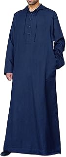 Yahoohole long -sleeved caftan dress with men's tightening cord with pockets, casual hood.. Shop with confidence on DIAYTAR Nigeria — quality products and timely delivery.