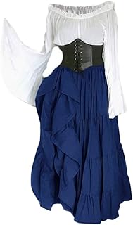 Fautered sleeve skirt of the medieval Renaissance for women on the Irish Elven Elven Dress dress.. DIAYTAR NIGERIA: Where shopping is affordable, selection is vast, and delivery is always reliable.