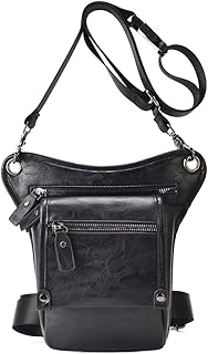 Vintage leather banana bag for men and women, versatile banana bag for motorcycle, bicycle, outdoor sports, tactical cycling, horse riding, hiking, campsite, 07-black, vintage.. DIAYTAR NIGERIA: Where affordability meets variety, with thousands of products delivered in less than 8 days.