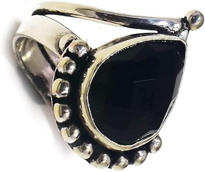 Black onyx ring dotted with precious silver-shaped pear-shaped stones, handcrafted from US-7 onyx stone, Onyx stone, stone, onyx.. Discover more ways to save — every day on DIAYTAR Nigeria.