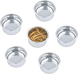 MRTIO CRESTED Gecko Food and water cups, feed bowls for reptiles, for lizards and other supplies for small pets - silver, 6 rooms.. Quality and convenience delivered — shop DIAYTAR Nigeria now.