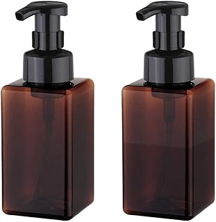 Set of 2 reloadable foaming soap distributors of 15 oz liquid soap for empty plastic hands with bathroom vanity pump, kitchen sink, hospital, clinic, amber brown 450 ml.. DIAYTAR NIGERIA bridges the gap between desire and affordability with nationwide delivery in under 8 days.