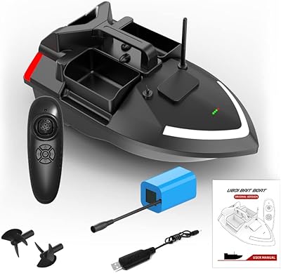 Snowy fishing bait boat 500 m, remote -controlled bait boat, double -engine fish detector, 2 kg loading support, cruise/automatic route correction with night light and flashing for fishing.. Your trusted marketplace, DIAYTAR NIGERIA offers comprehensive selection with budget-friendly delivery.