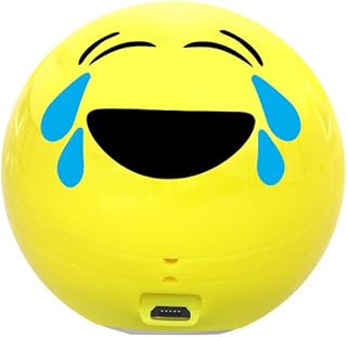 Portable wireless speaker ProMate Joyful Jazz Emoji with microphone, yellow.. Experience the convenience of online shopping with DIAYTAR NIGERIA's reliable 5-8 day delivery service.