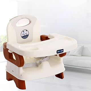 Baby food chair with tray, extra-high-rescue power booster, suitable for children from 6 months to 4 years old, white/brown.. DIAYTAR NIGERIA: Where every purchase is affordable and delivery is always within a week.
