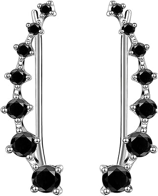 Black cuffs earrings for women - IAMOND STUD EAR CUFF CRAWLER - EAR Climber.. Experience the joy of discovery with DIAYTAR NIGERIA's vast catalog and nationwide affordable delivery.