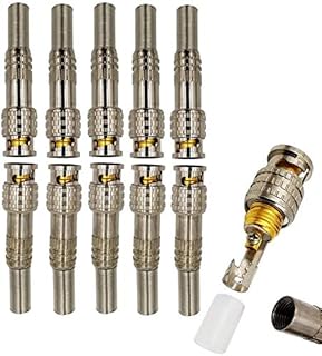 Male connectors PNC RJ59 RG6 with gold plated coaxial terminal for CCTV safety surveillance cables, 10 parts.. Nigeria's fastest-growing e-commerce site offers unbeatable prices and delivery within 8 days.