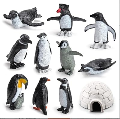 XIFOR Set of realistic arctic penguin figurines toys, adventure toys for the winter house, educational toys for cake decoration for Christmas and birthday, decorative accessories 11 pieces.. DIAYTAR NIGERIA brings the marketplace to every Nigerian home with affordable prices and quick delivery.