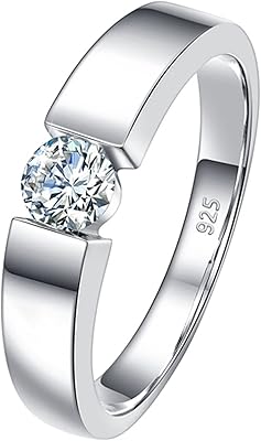 Sterling silver ring bsamba platinum for men, diamond ring of a carat, wedding ring, pair of men's rings, ring in moissanite.. DIAYTAR NIGERIA: Your partner in affordable online retail with reliable delivery across the nation.
