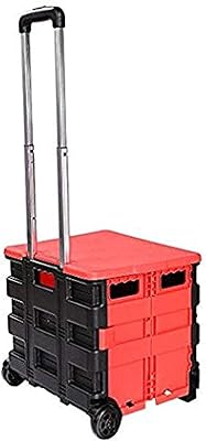Two-wheeled tool holder with plastic cover, foldable, light and portable, suitable for hiking, shopping and travel, red and black.. Your digital shopping companion, DIAYTAR NIGERIA offers exceptional value with delivery in less than 8 days.