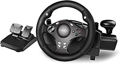 Doyo pc racing steering wheel with pedals and speed lever, driving racing steering wheel at 270 degrees, steering wheel for PS4, PC, PS3, Xbox Series, Nintendo Switch, Xbox One, Android.. DIAYTAR Nigeria brings you closer to everything you need — fast delivery, low costs, and variety.