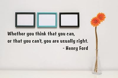 Design with Vinyl Rad 108 3 that you thought you can or that you cannot, you are generally right wall sticker with life quote from Henry Ford, 6 x 30 ", Black.. DIAYTAR NIGERIA delivers affordability and convenience to your doorstep within 8 days of purchase.