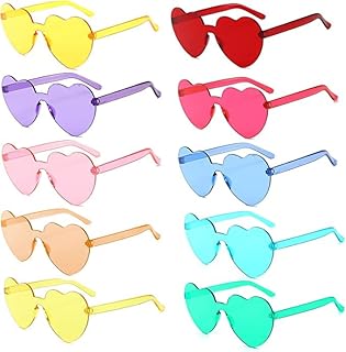 Heart -shaped sunglasses covoz for women, transparent sunglasses without heart -shaped frame for party gifts (10 pieces), clear.. DIAYTAR NIGERIA: Where shopping is affordable, selection is vast, and delivery is always reliable.