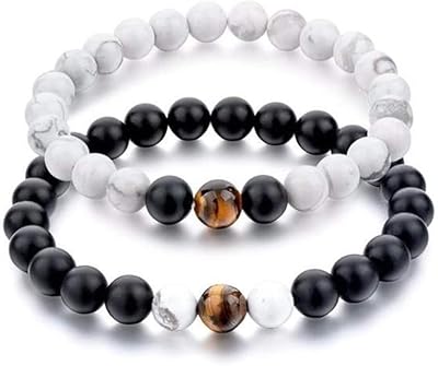 Rebuy® Natural Agate Stone Bracelet Tiger Wipe Howlite Jewelry in Tiger For Men and Women.. Experience shopping without limits at DIAYTAR NIGERIA, where affordability meets convenience in just days.